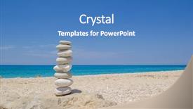  Presentation with rustic purple floral pebble water - Slides having pebble stones on the beach background and a teal colored foreground