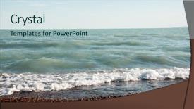  Presentation with rolling stones - Presentation theme with pebble stones on the sea background and a sky blue colored foreground