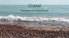  Presentation with rolling stones - Colorful PPT theme enhanced with pebble stones on the sea backdrop and a light blue colored foreground