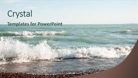  Presentation with rolling stones - Audience pleasing presentation theme consisting of pebble stones on the sea backdrop and a sky blue colored foreground