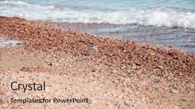  Presentation with rolling stones - Amazing PPT theme having pebble stones on the sea backdrop and a lemonade colored foreground