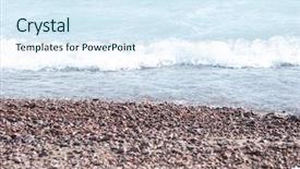  Presentation with rolling stones - Slides consisting of pebble stones on the sea background and a sky blue colored foreground