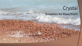  Presentation with rolling stones - Beautiful presentation theme featuring pebble stones on the sea backdrop and a  colored foreground