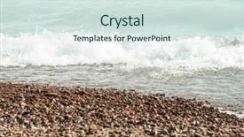  Presentation with rolling stones - PPT theme enhanced with pebble stones on the sea background and a  colored foreground