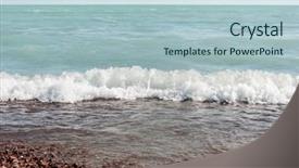  Presentation with rolling stones - PPT theme featuring pebble stones on the sea background and a light blue colored foreground