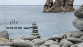  Presentation with stone balance - PPT theme having pebble-tower-balance-harmony-stones and a  colored foreground