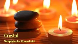  Presentation with aromatherapy - Presentation theme featuring pebbles and burning candles for aromatherapy session background and a tawny brown colored foreground