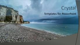  Presentation with cliff - Slides featuring pebbles-beach-and-limestone-cliff background and a light blue colored foreground