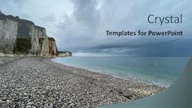  Presentation with cliff - Audience pleasing slides consisting of pebbles-beach-and-limestone-cliff backdrop and a light blue colored foreground