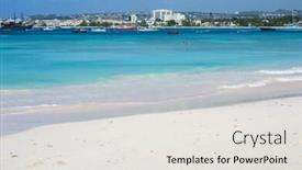  Presentation with caribbean - Slide deck having pebbles-beach-is-a-beautiful background and a light gray colored foreground