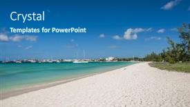  Presentation with caribbean - PPT theme enhanced with pebbles-beach-is-a-beautiful background and a ocean colored foreground