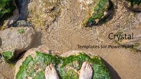  Presentation with rocks - PPT layouts featuring pebbles free - foot in water background and a  colored foreground