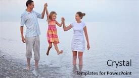  Presentation with free family - Colorful slides enhanced with pebbles free - happy family with little girl backdrop and a light blue colored foreground
