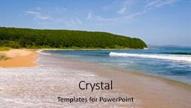  Presentation with sea - Audience pleasing PPT theme consisting of pebbles free - sea surf summer backdrop and a mint green colored foreground