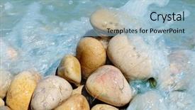  Presentation with seawater - PPT theme with pebbles free - splash of seawater background and a light blue colored foreground