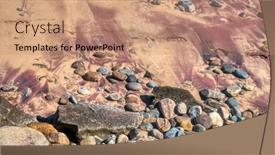  Presentation with stones - PPT layouts having pebbles-in-the-sand-natural background and a coral colored foreground