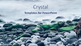  Presentation with sea shore - Presentation theme having pebbles-on-the-shore background and a sky blue colored foreground