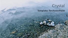  Presentation with pure water - Presentation enhanced with pebbles-under-pure-transparent-water background and a light blue colored foreground