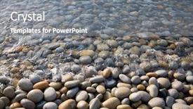  Presentation with incident - Slides having pebbles water - sea wave incident background and a gray colored foreground