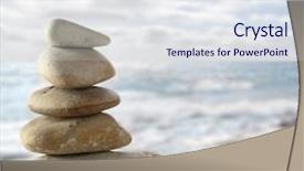  Presentation with stones - Theme having pebbles water - stack of stones background and a sky blue colored foreground