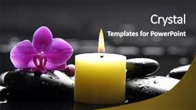  Presentation with tranquil spa - Cool new PPT theme with pebbles water - tranquil spa scene massage oil backdrop and a dark gray colored foreground