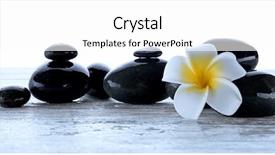  Presentation with mindfulness stones - Cool new presentation theme with pebbles water - wet spa stones with flower backdrop and a white colored foreground