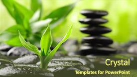  Presentation with zen stones - Colorful PPT layouts enhanced with pebbles water - zen basalt stones and bamboo backdrop and a tawny brown colored foreground