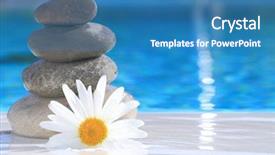  Presentation with spirituality zen meditation stone - Presentation theme featuring pebbles water - zen stones pyramid background and a teal colored foreground