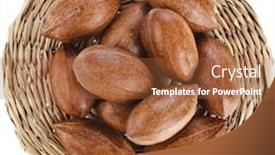  Presentation with nuts - Audience pleasing slide deck consisting of pecan-nuts-in-grass-mat backdrop and a red colored foreground