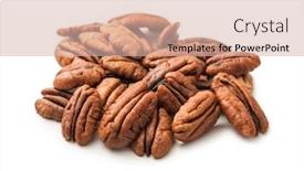  Presentation with nuts - Cool new theme with pecan-nuts-isolated-on-white backdrop and a soft green colored foreground