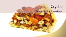  Presentation with edible nuts - Theme enhanced with pecan pie with assorted nuts background and a coral colored foreground