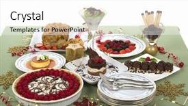  Presentation with rice cake - Presentation design having pecan swirl cake raspberry pie background and a  colored foreground