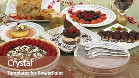  Presentation with rice cake - Theme with pecan swirl cake raspberry pie background and a  colored foreground