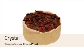  Presentation with 2018 goals text on white - Slide deck enhanced with pecan tart aka pecan pie background and a coral colored foreground