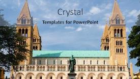  Presentation with history chartres cathedral - Slide deck having pecs-cathedral-baranya-county-hungary background and a light blue colored foreground