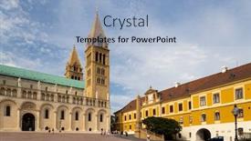  Presentation with history chartres cathedral - Slides enhanced with pecs-cathedral-baranya-county-hungary background and a light blue colored foreground