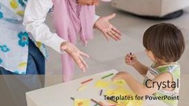  Presentation with new home - Beautiful theme featuring pedagogia - happy mother and son backdrop and a  colored foreground