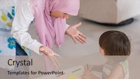  Presentation with happy new year 2022 - Presentation having pedagogia - happy mother and son background and a light gray colored foreground