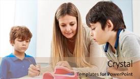  Presentation with school elementary - Slides with pedagogia - tutoring lessons for elementary background and a coral colored foreground