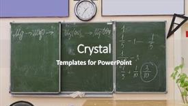  Presentation with school board - Beautiful PPT theme featuring pedagogics - image of a school board backdrop and a  colored foreground