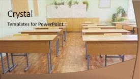  Presentation with class - Audience pleasing slide set consisting of pedagogics - interior of a class room backdrop and a  colored foreground