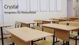  Presentation with school class arabic kids - Amazing slides having pedagogics - interior of an empty school backdrop and a  colored foreground