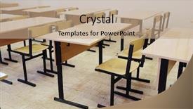  Presentation with class - Cool new presentation design with pedagogics - interior of an empty school backdrop and a  colored foreground