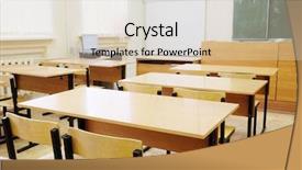  Presentation with class - Colorful presentation enhanced with pedagogics - interior of an empty school backdrop and a  colored foreground
