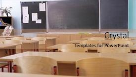  Presentation with school class arabic kids - Slides having pedagogics - interior of an empty school background and a  colored foreground