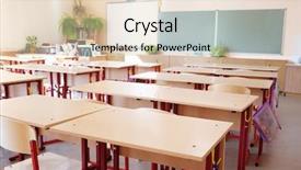  Presentation with class - Theme enhanced with pedagogics - interior of an empty school background and a  colored foreground