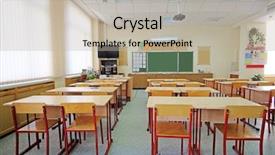  Presentation with class - Beautiful theme featuring pedagogics - interior of an empty school backdrop and a  colored foreground