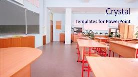  Presentation with class - Audience pleasing PPT layouts consisting of pedagogics - interior of an empty school backdrop and a  colored foreground