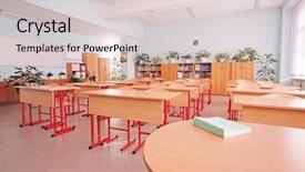  Presentation with school class arabic kids - Beautiful slides featuring pedagogics - interior of an empty school backdrop and a  colored foreground