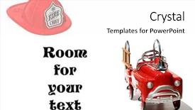  Presentation with classic car - Colorful slides enhanced with pedal car fire truck backdrop and a white colored foreground